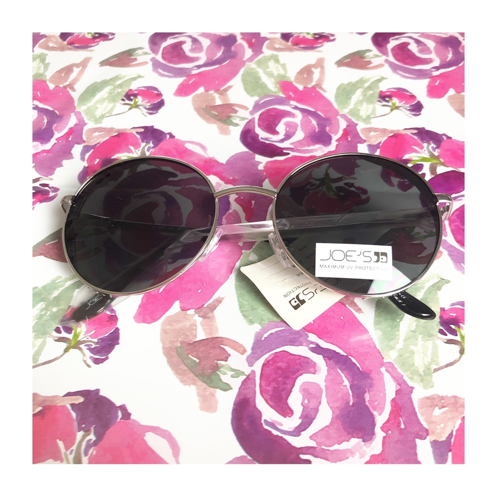 NWT JOE'S JEANS Women's Silver Tone Round Polarized Sunglasses
